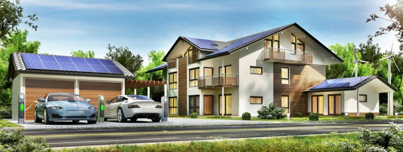 Solar Car and house